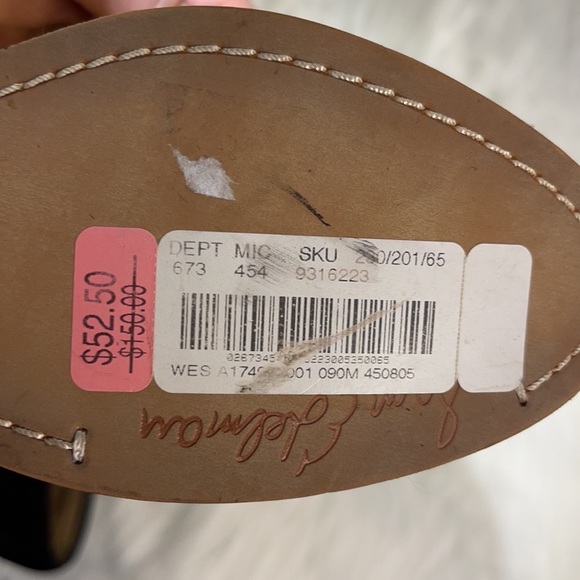 NWT Sam Edelman Black Leather Loafer Tassels & Wood Wedge Platform - Picture 13 of 16